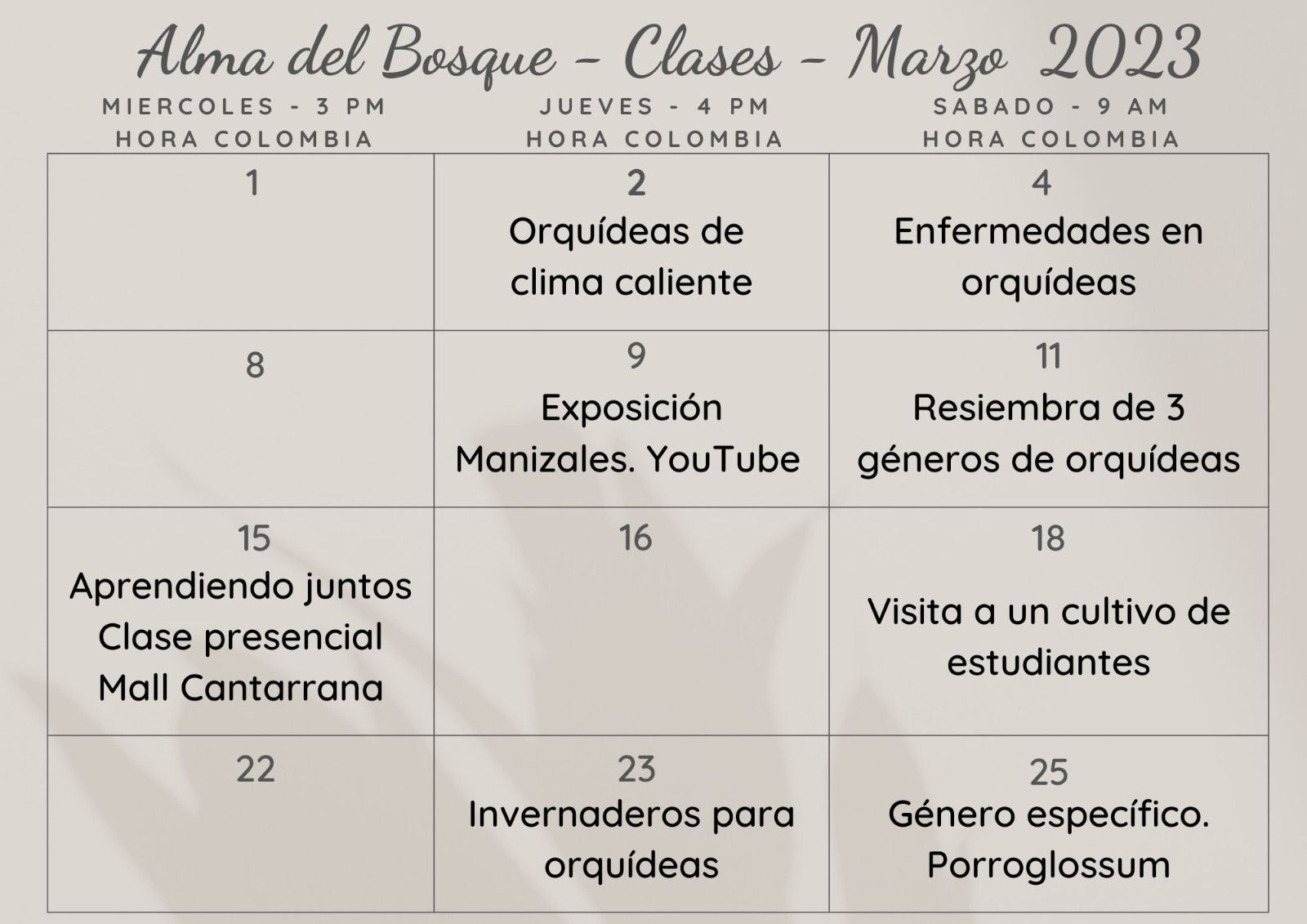 Clases Marzo