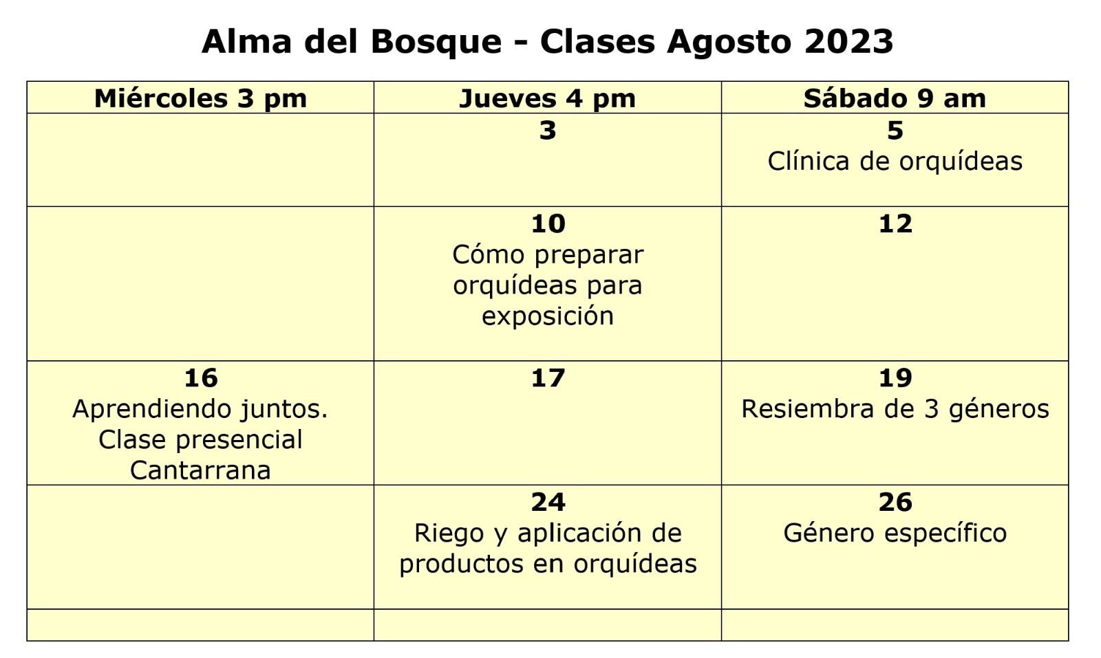 programacion agosto